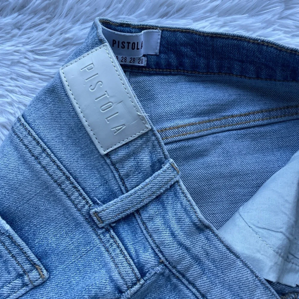 Pistola Button Fly Distressed Light wash jean